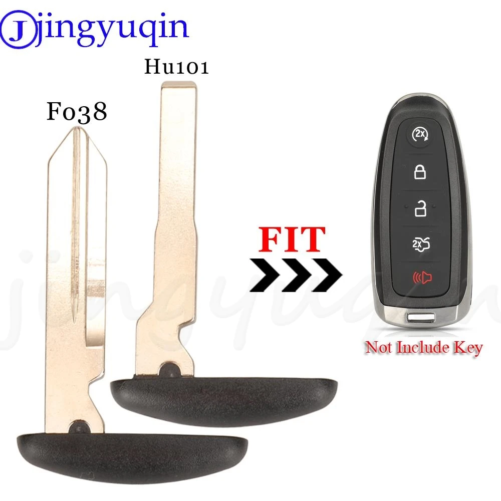 jinyuqin 10pcs Replacement Smart Emergency Key For Ford Edge Escape Flex Explorer Taurus Housing Uncut FO38 HU101 Blade