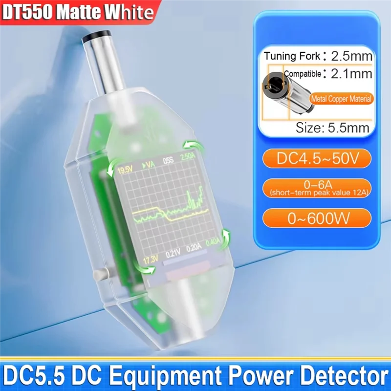 AT43-DT550 600 واط مقياس الطاقة الرقمي DC4.5-50V الجهد فاحص التيار DC5.5X2.5 مللي متر واجهة قياس القدرة أ