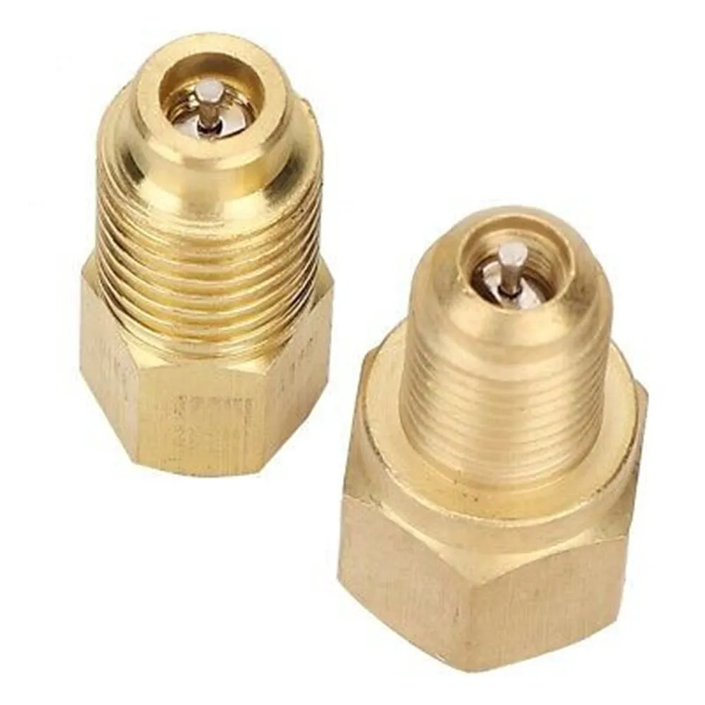 New Practical R1234yf Adapter R134a 1/2” ACME LH 1/4” SAE 2 Pcs Charging Removable Repairing Solid Brass Tools
