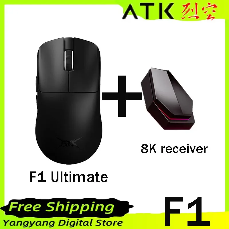 ATK Blazing Sky F1 2.4G dual-mode gaming mouse PAW3950Ultra sensor low latency Nordic 52840 38glightweight e-sports gaming mouse