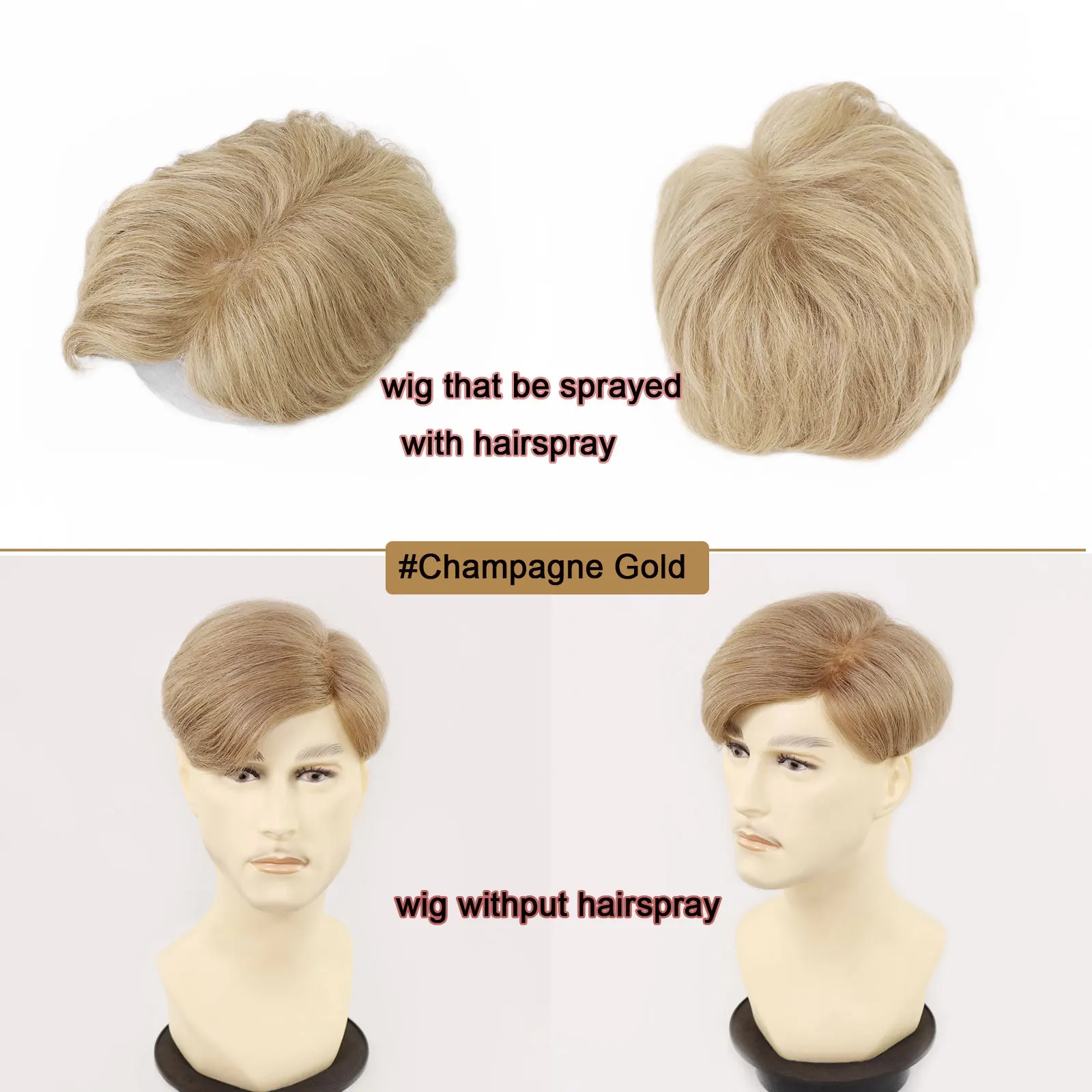 Brown Pre Cut Full Lace Man Wig Human Hair Flax Men Hair Toupee Blonde Men\'s Capillary Prosthesis Brazilian Remy Male Hair