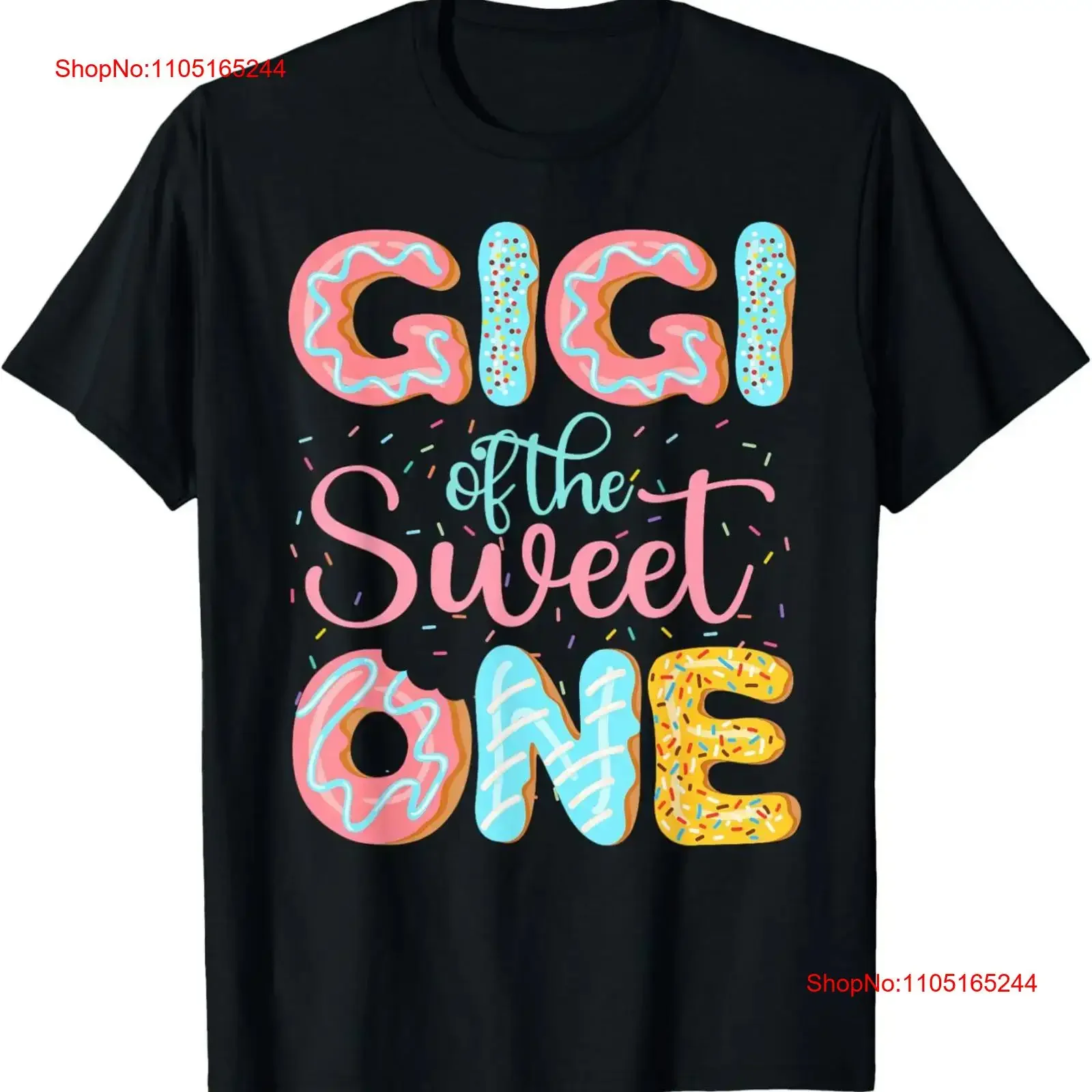 Gigi of the Sweet One Grandma Donuts Family Matching Party T Shirt  vintage Washed Casual streetwear Unisex Soft Breathable