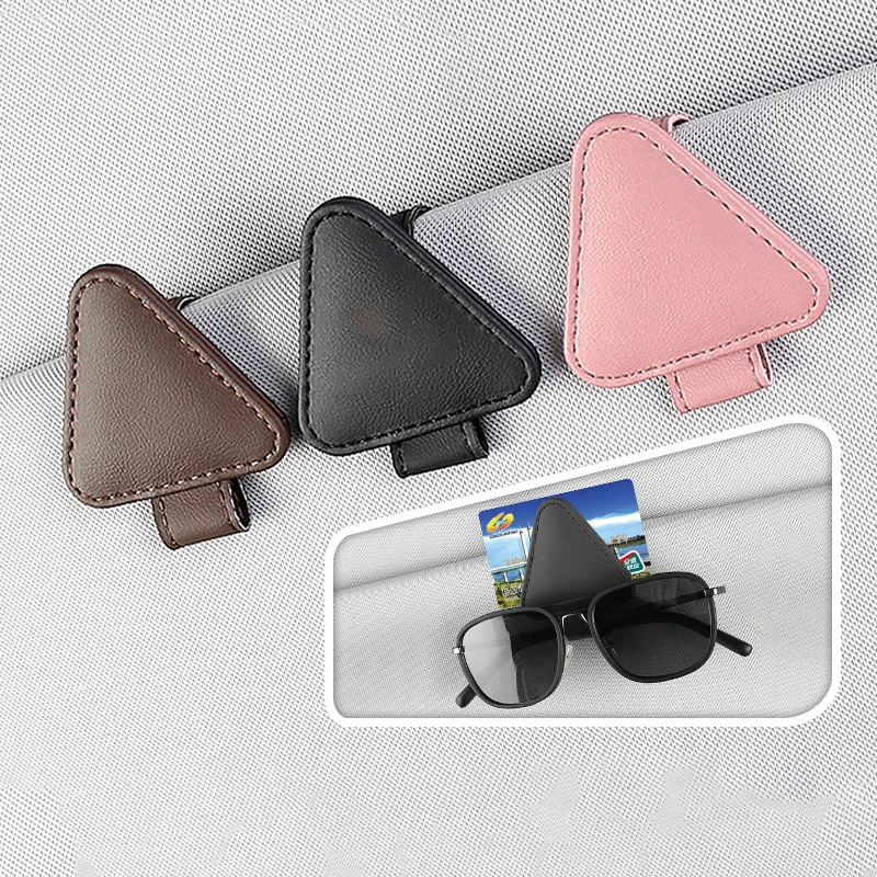 العالمي الشمس قناع كليب حامل النظارات الشمسية حامل نظارات السيارة مايكروسوفت الجلود النظارات شماعات تذكرة كليب نظارات جبل