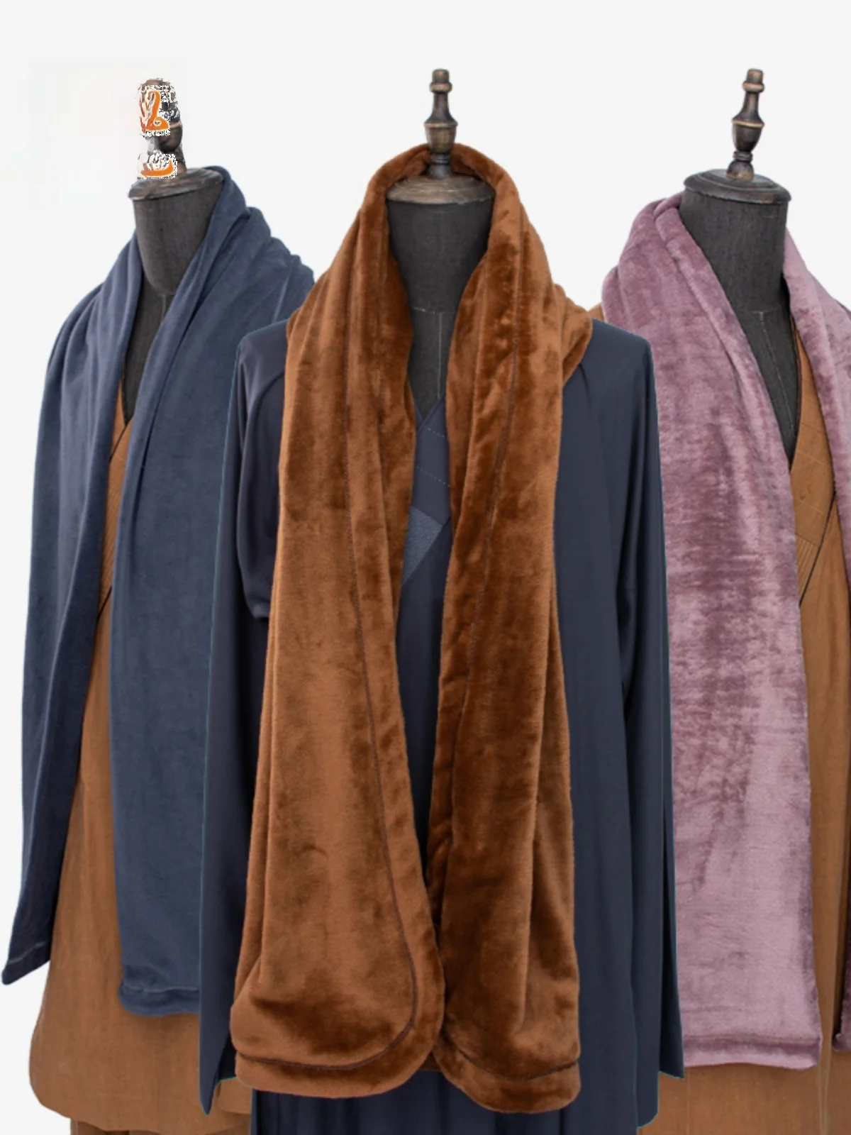 厚手のベルベットスカーフ-メンズ-冬用-防寒-ロング＆ショートスタイル-修道院風アクセサリー-多用途-長方形スカーフ-オールシーズン対応