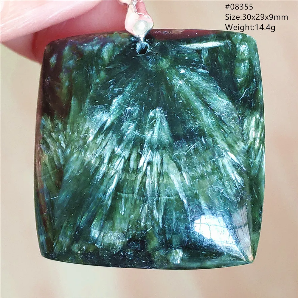 

Natural Green Seraphinite Pendant Rectangle Green Seraphinite Clinochlore For Women Men Necklace Jewelry Fashion Stone AAAAAA
