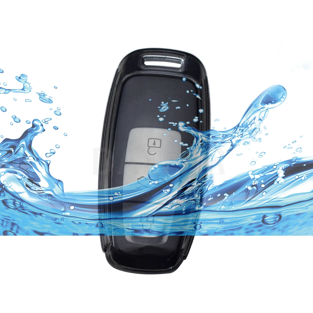 Saco de proteção chave transparente para audi q5 q8 c8 d5 sq8 a3 a4 b9 a6 a7 4k a8 e-tron tpu caso chave remota do carro capa escudo fob