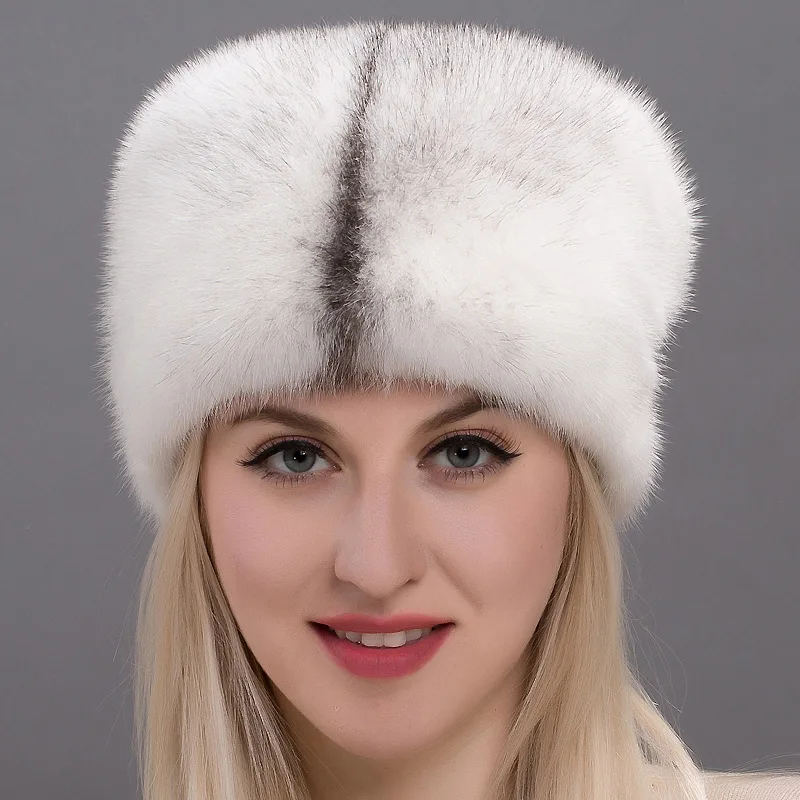 

Mink Fur Grass Hat Whole Mink Fur Women's Bucket Hat Mink Thickened Headband Ear Protection Hat Women