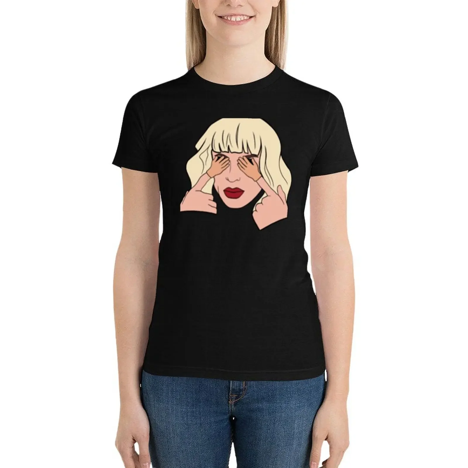 Katya Zamolodchikova Tiny Hands T-Shirt anime clothes summer top tops hippie clothes black t shirts for Women