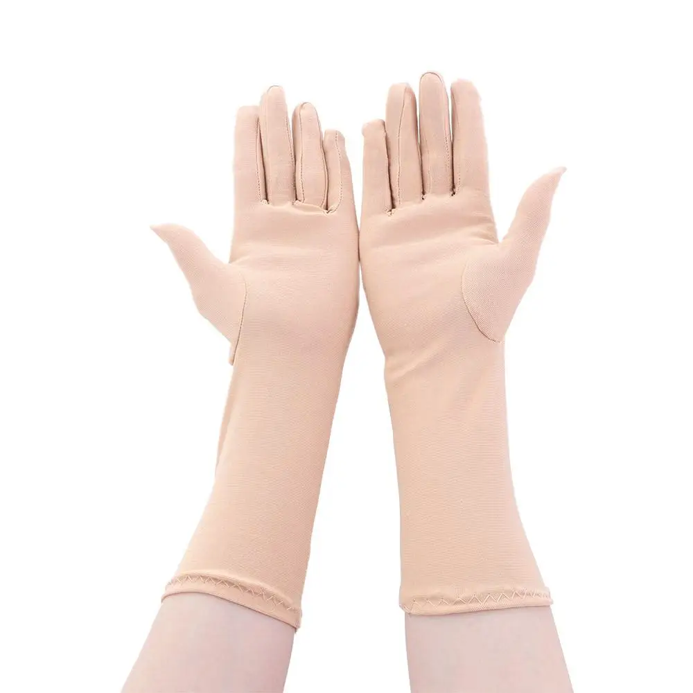 Women Mid-long Sunscreen Gloves Summer Spring Lady Stretch Anti UV Slip Resistant Driving Glove Breathable