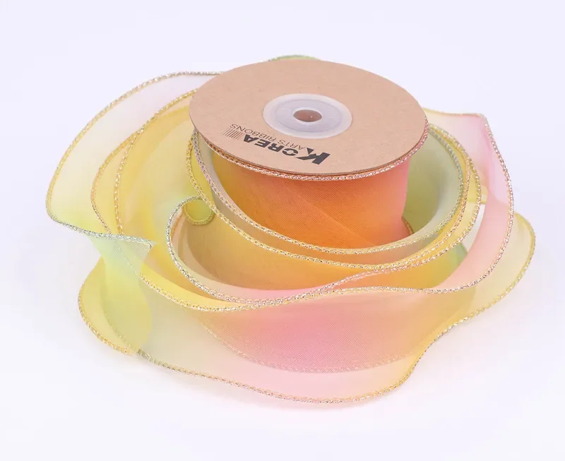2" 50mm Colorful Organza Ribbon DIY Bow Hair Accessories Make Materials Flower Gift Packing Handmade Tape Crafts 10 Yards image 6