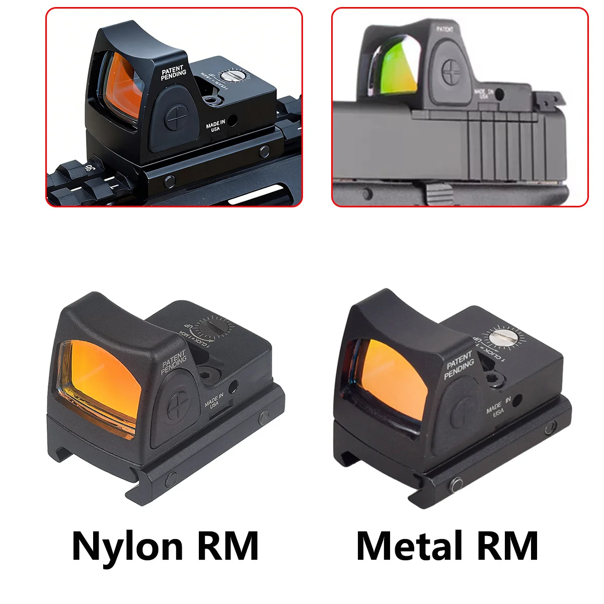 Tactical Tri RM SR RM-HD Mini Red Dot Sight Collimator Reflex Riflescope For Glock 17 Airsoft Optics Scope Sight 20mm Rail Mount view 3