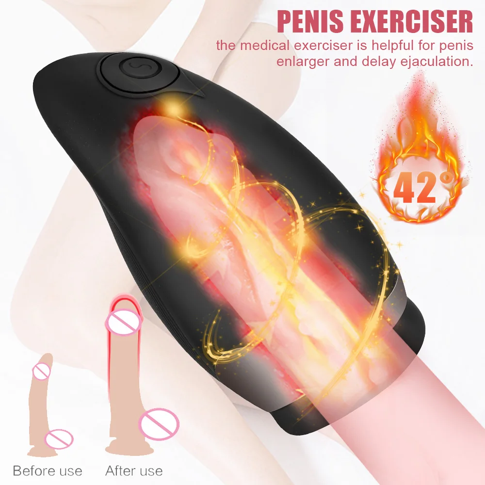 Heated Male Masturbator Artificial Mouth Blowjob Sucking Vibrator For Men Penis Pump Cock Exerciser Oral Sex Toy Erotic Products