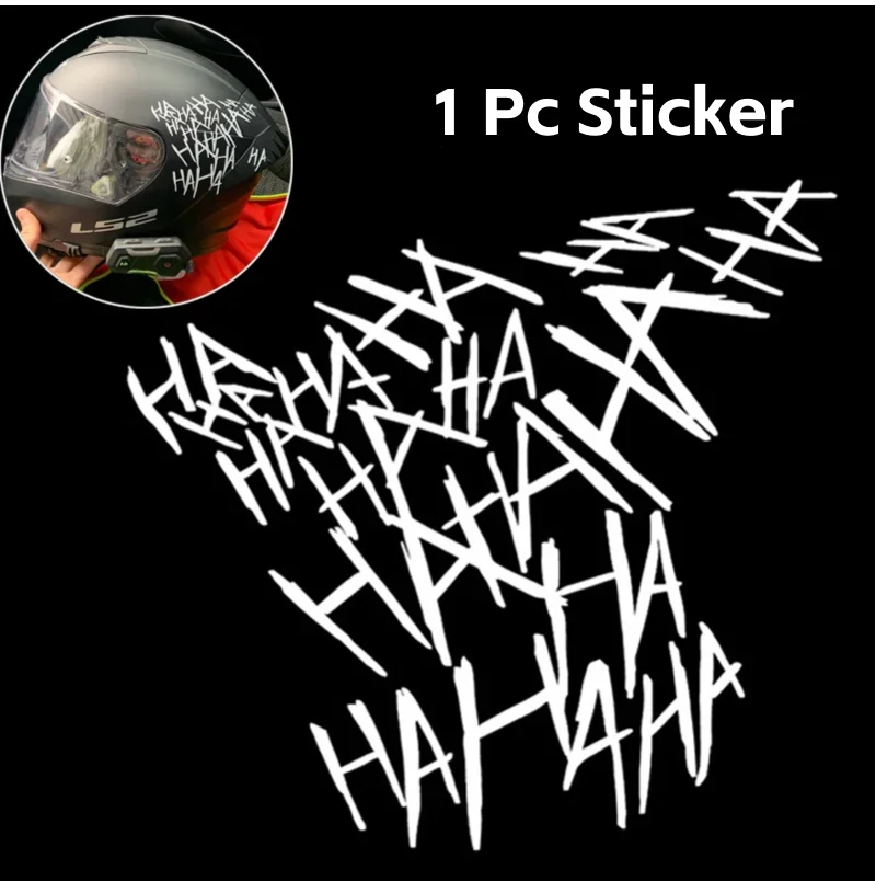 

Car Motorcycle Sticker HAHAHA Joker Motorcycle Helmet Stickers Car Reflective Moto Auto Funny Helmet Decal Vinyl Graffiti Styly