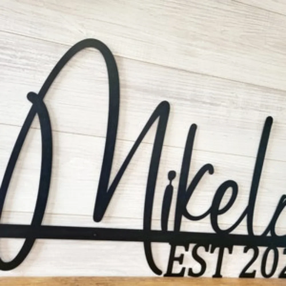 Personalized Family Name Sign. Ideal Anniversary or Wedding Gift. Metal Last Name Sign. Adds Charm As Established Wall Decor.