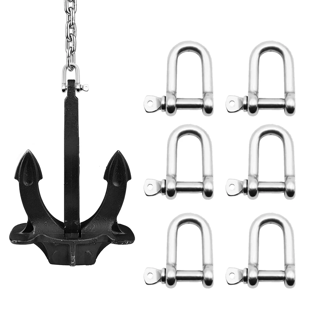 

304 stainless steel D-type shackle, durable marine hardware, M6 model shackle can be used for rigging/marine use