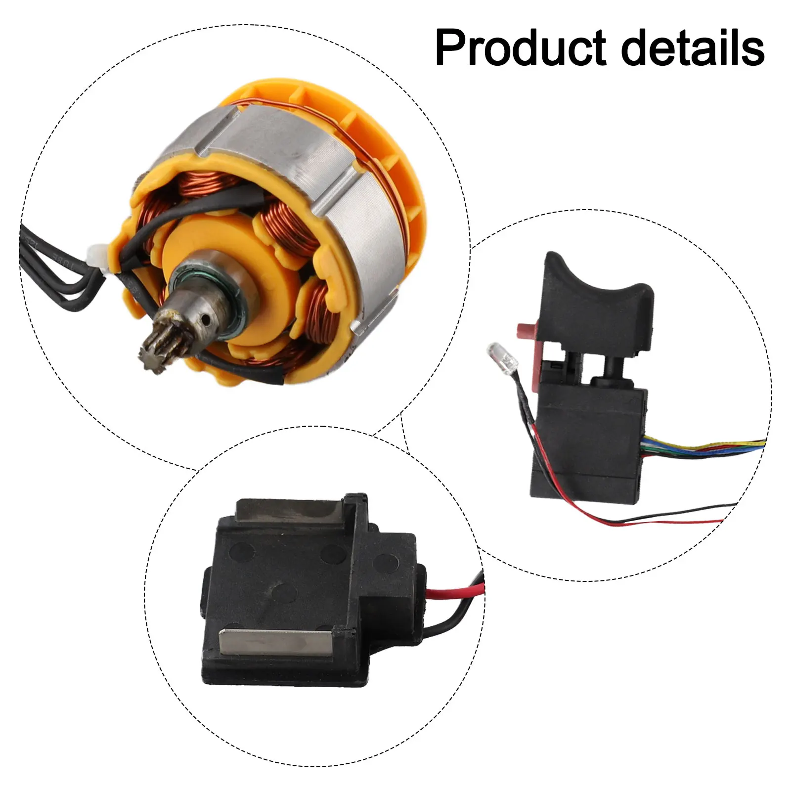Lithium Brushless Wrench Motor Assembly Kit For Speed Switch Board Electric Wrench Brushless Motor Control Board Power Tools Kit