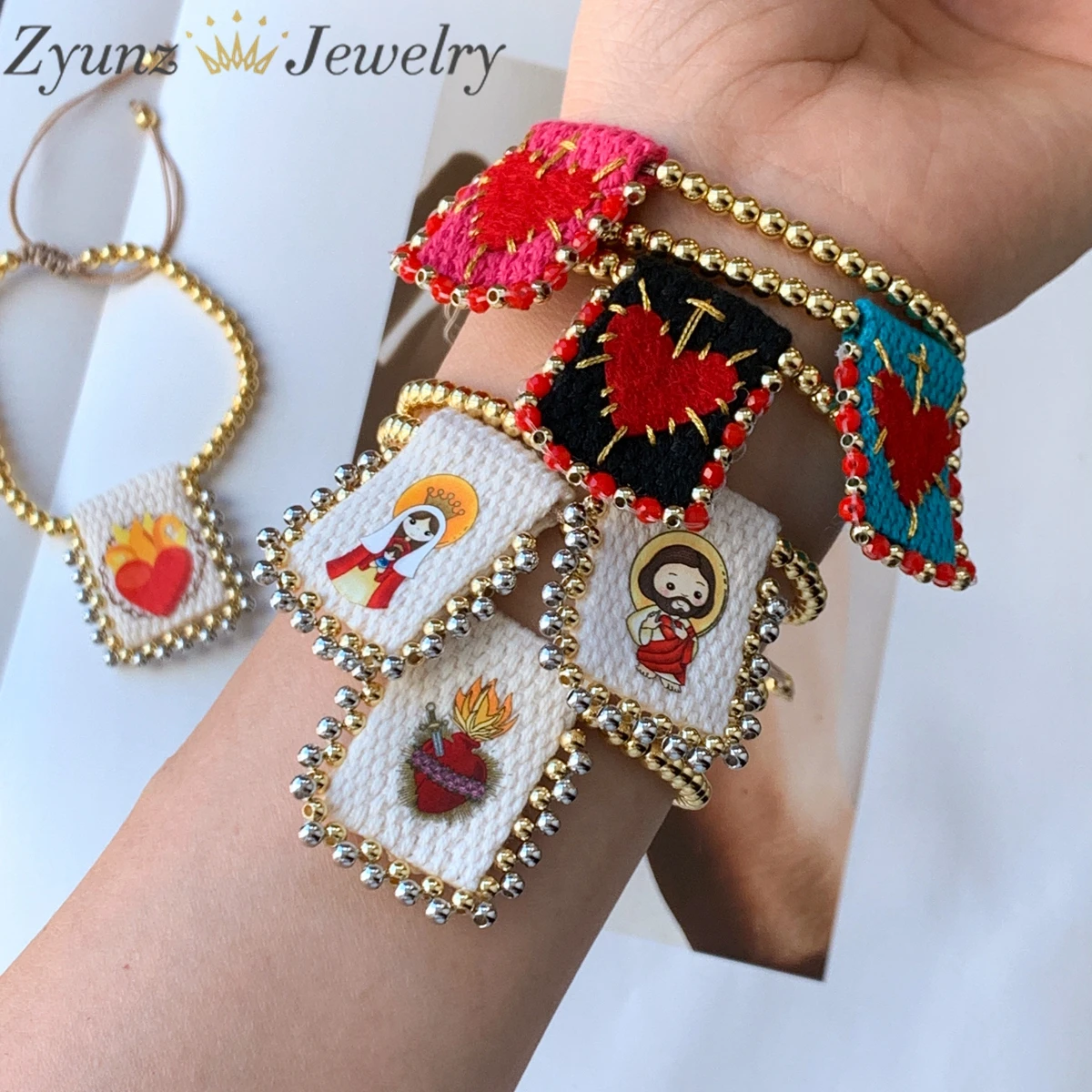 5PCS, New Love Bracelet for Women Handmade Pulseras Golden Copper Beads Religious jewelry Boho Trendy Accessories