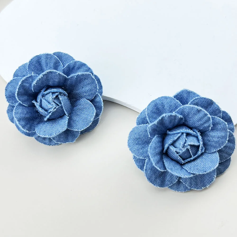 Exaggerate Big Flower Drop Earrings Bohemian Vintage Blue Rose Flower Earrings for Women Statement Jewelry Trend New