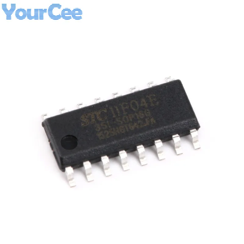 2Pcs STC STC11F04E-35I-SOP16G SOP-16 Chip Enhanced 1T 8051 MCU 4KB Flash Single-Chip 11F04E IC