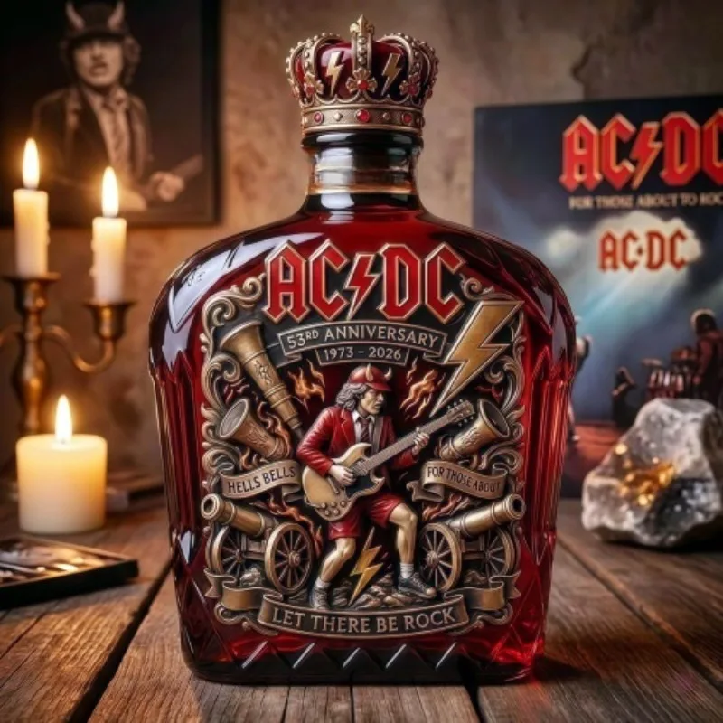 Decantador Conmemorativo del 53.º Aniversario de AC/DC, Edición Limitada de Colección, Decantador de Whisky