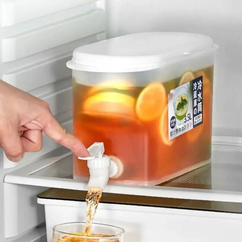 Plastic Cold Water Jug Convenient Cold Water Container 3.5L Drink Water Kettle With Tap Fruit Teapot Refrigerator