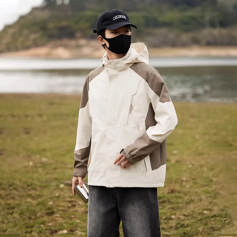 سترة الربيع في الهواء الطلق يندبروف ومقاومة للماء سترة مبطنة بالقطن سترة رياضية تسلق الجبال دعوى متسابق سترة الرجال سترة