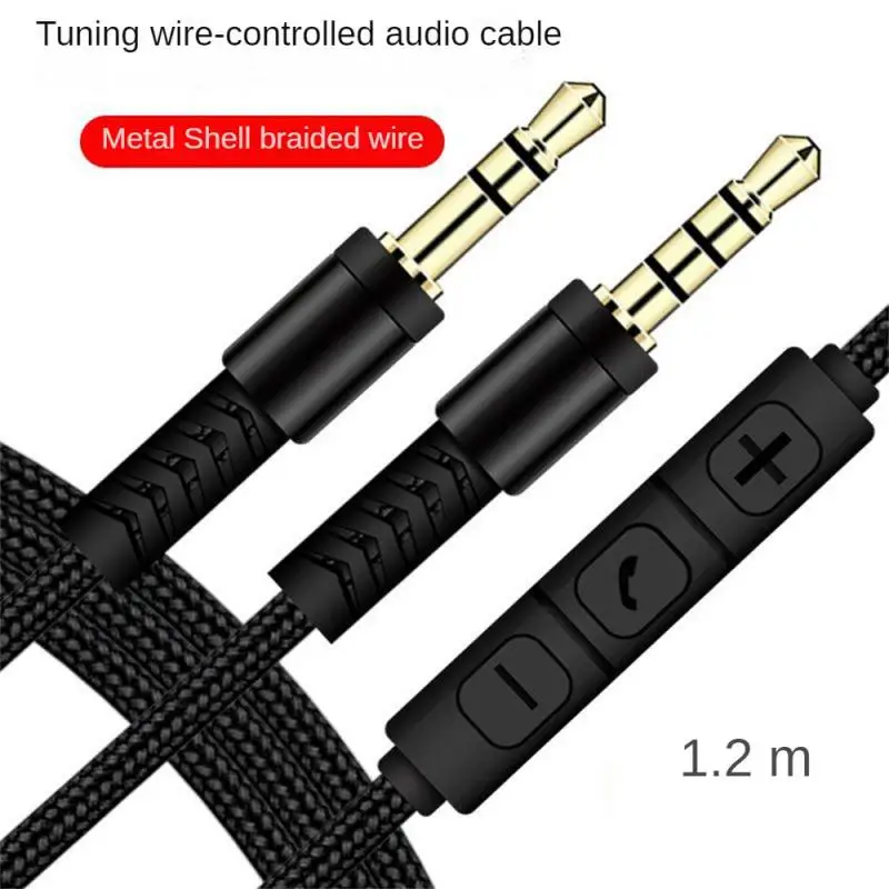 3.5mm To Jack Cable 3 Colors High Quality Sound Universal Compatibility Convenient Volume Control Multi-function Car Horn Line