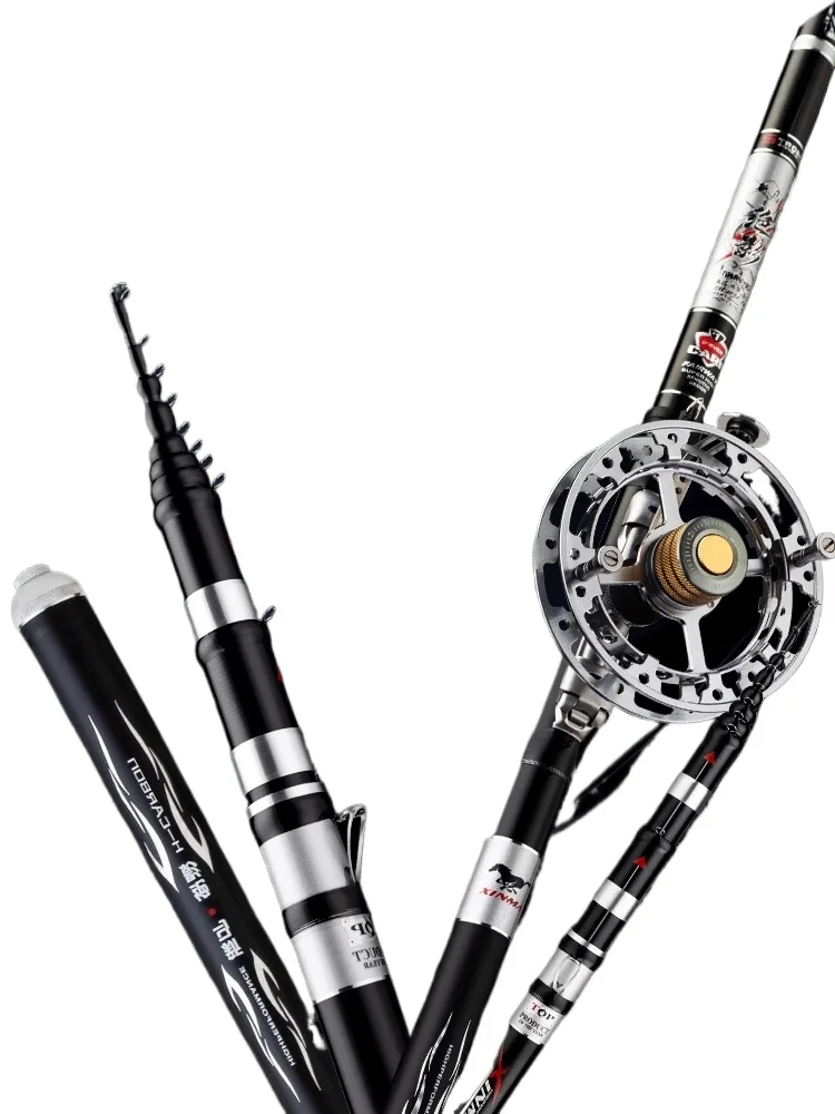 XINMA 4.2m-9m 19/28 Tune Ultralight Super Hard Three-positioning Rock Fishing Pole Telescopic Fishing Olta Vara De Pesca