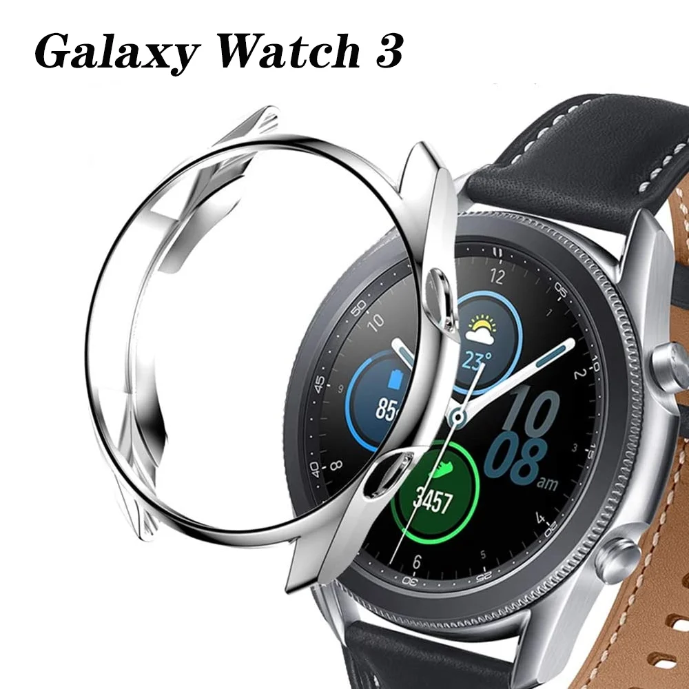 Case For Samsung Galaxy watch 3 45mm 41mm samrtwatch Soft Plated TPU bumper 41 45 mm smart watch Protector Cover Accessories