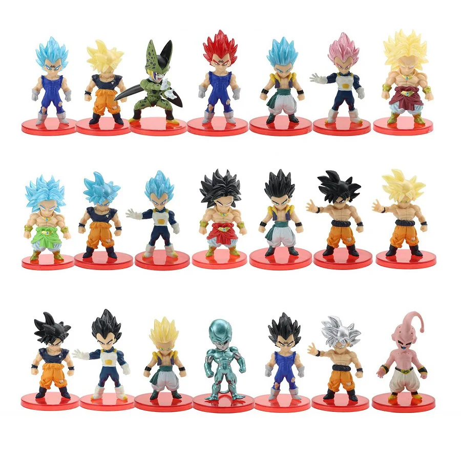 Dragon Ball Z Super Saiyan Son Goku Anime Figure Son Gohan Vegeta Broly Piccolo Majin Buu Set Action Figurine Model Gifts Toy