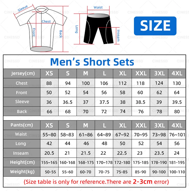 CINESSD-Cycling Jersey for Men, Short Sleeve, MTB Bike Maillot, Breathable Ride Uniform, Cycling Clothing, Summer