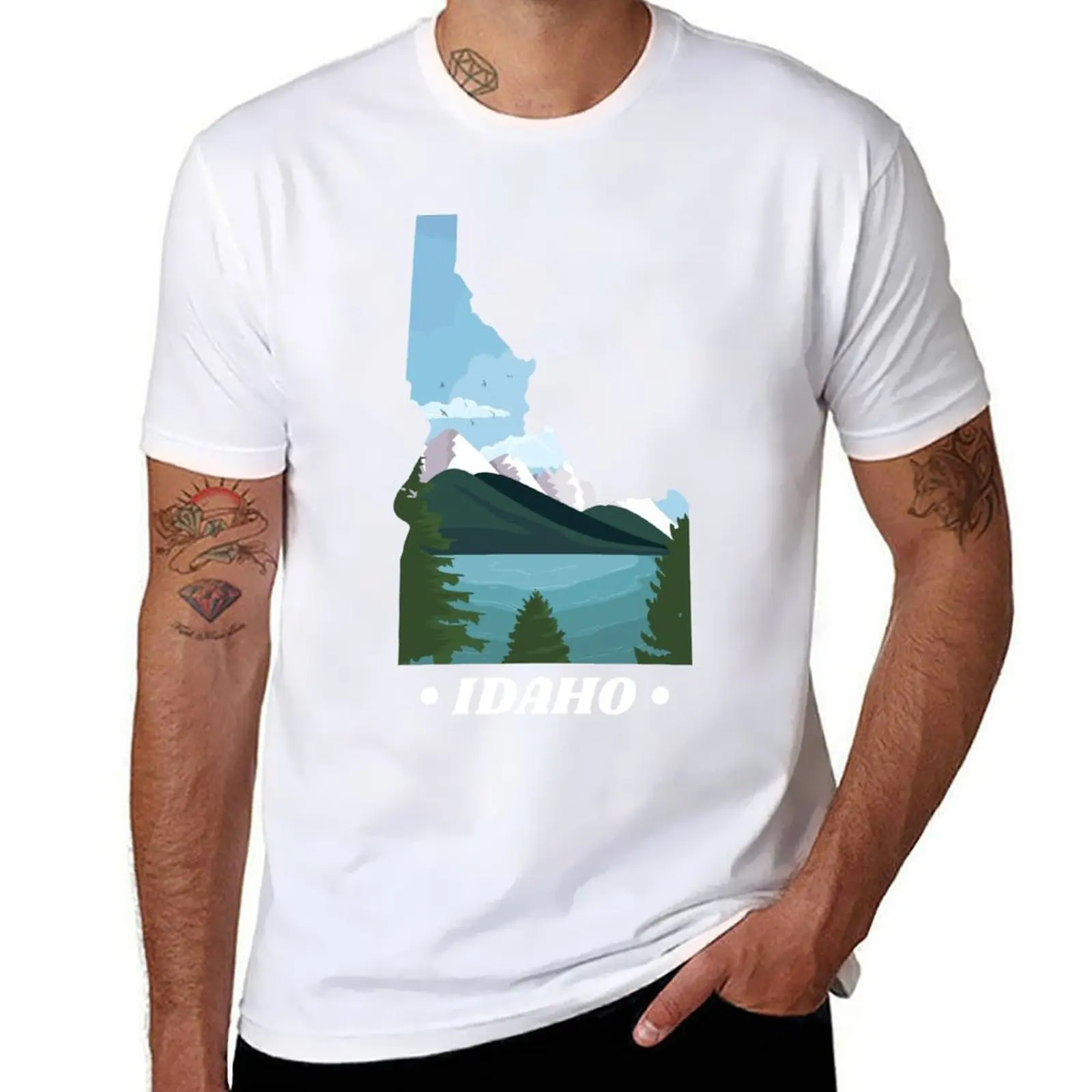 

State of Idaho T-Shirt cotton t shirt pack t shirts for man graphic tees T-Shirt