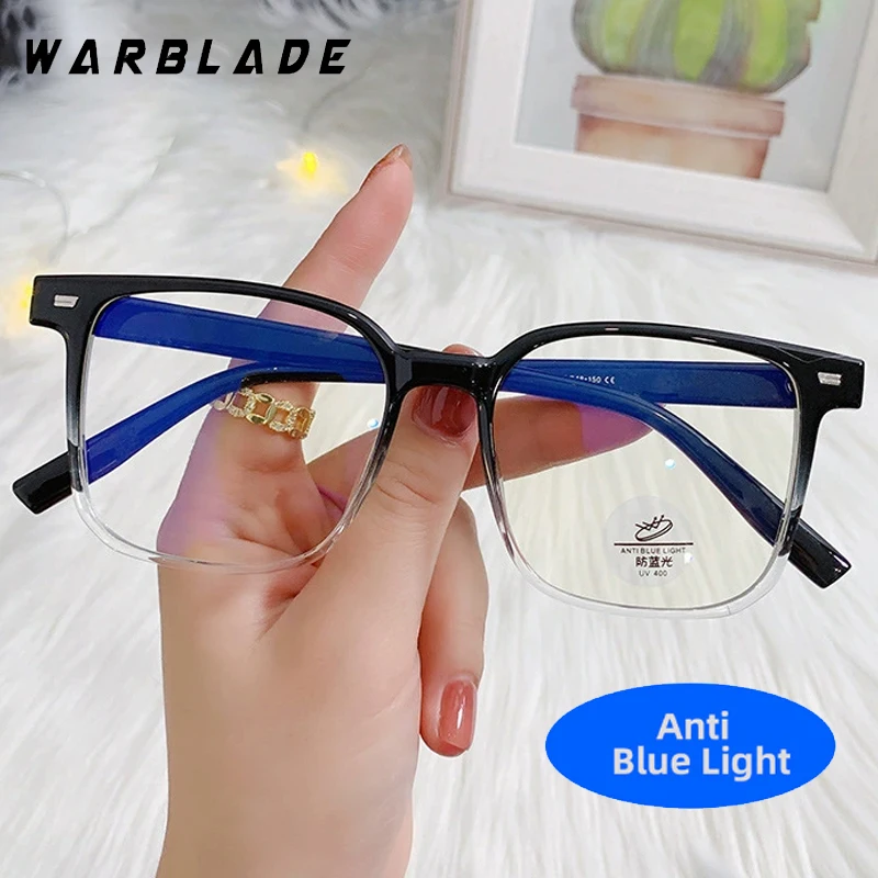 

Classic Square Rivets Decorate TR90 Anti-Blue Light Women Glasses Luxury Brand Men Computer Games Retro Optical Eyewear Lentes