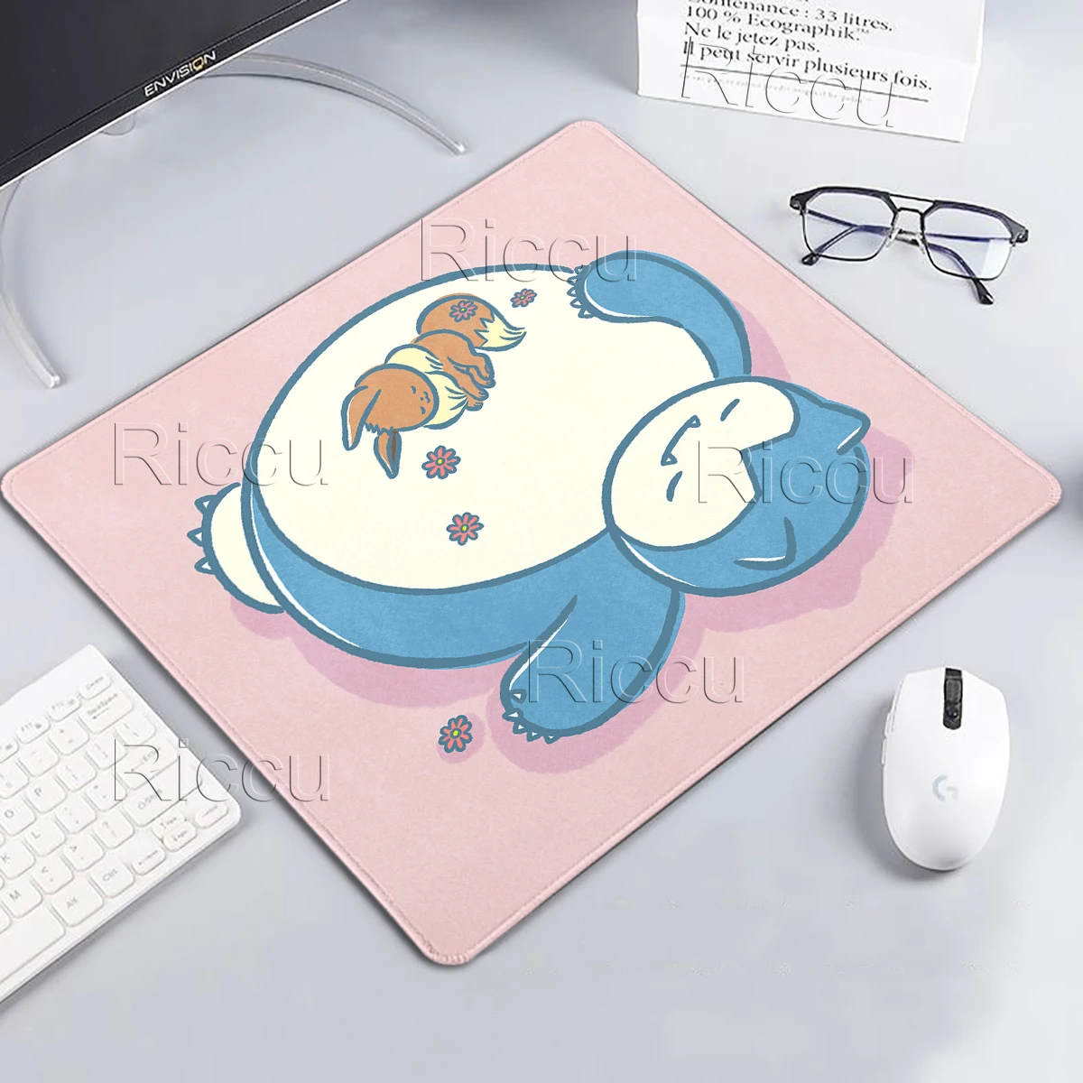 Cartoon Cute Snorlax Doll Mouse Pad Small Size Mouse Pad Creative Computer Keyboard Washable Anti-slip Rubber Wear-resistant Rug