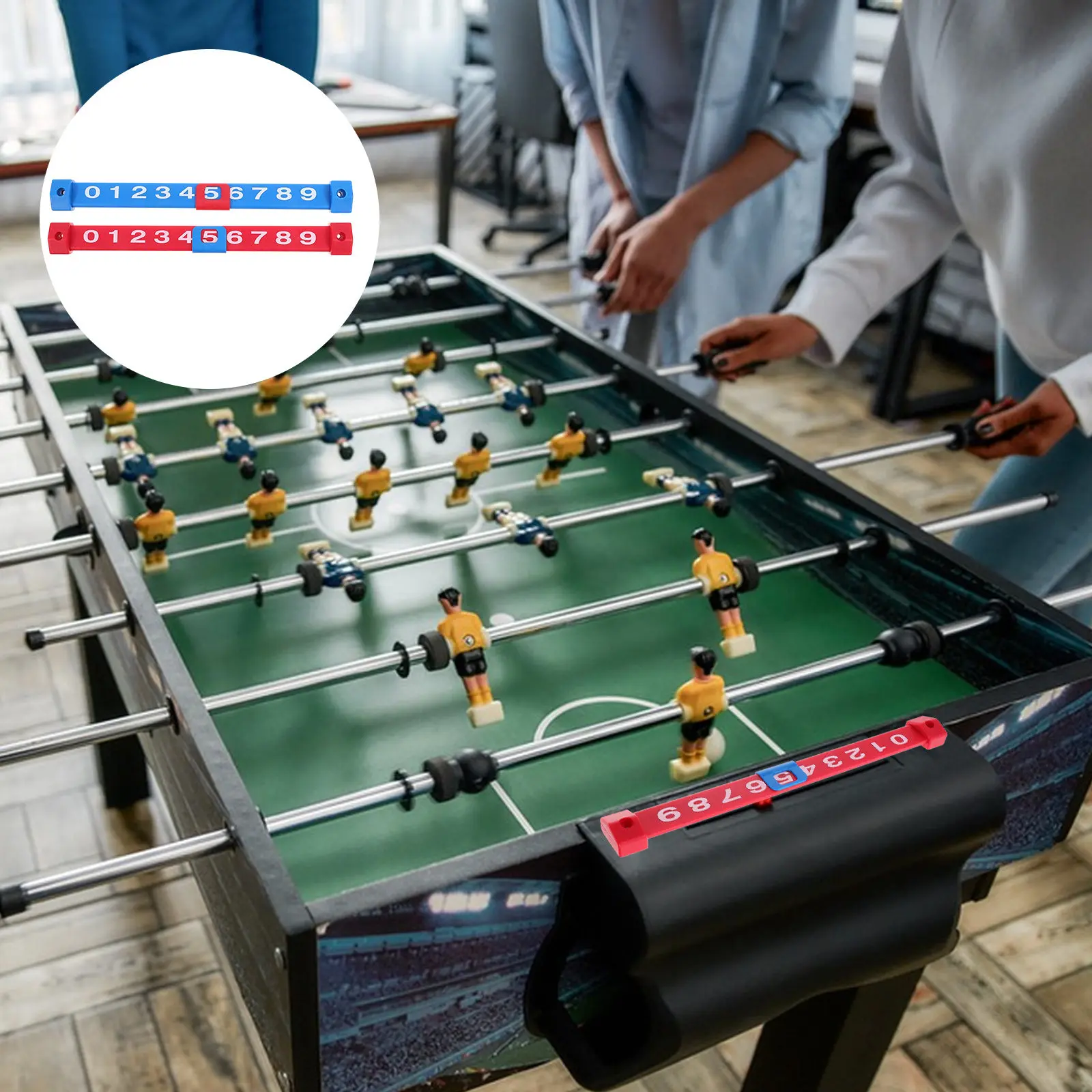 

2Pcs Foosball Score Counter 10-Number Display Table Soccer Scorekeeper for Standard Foosball Tables Multipurpose Game Scoring