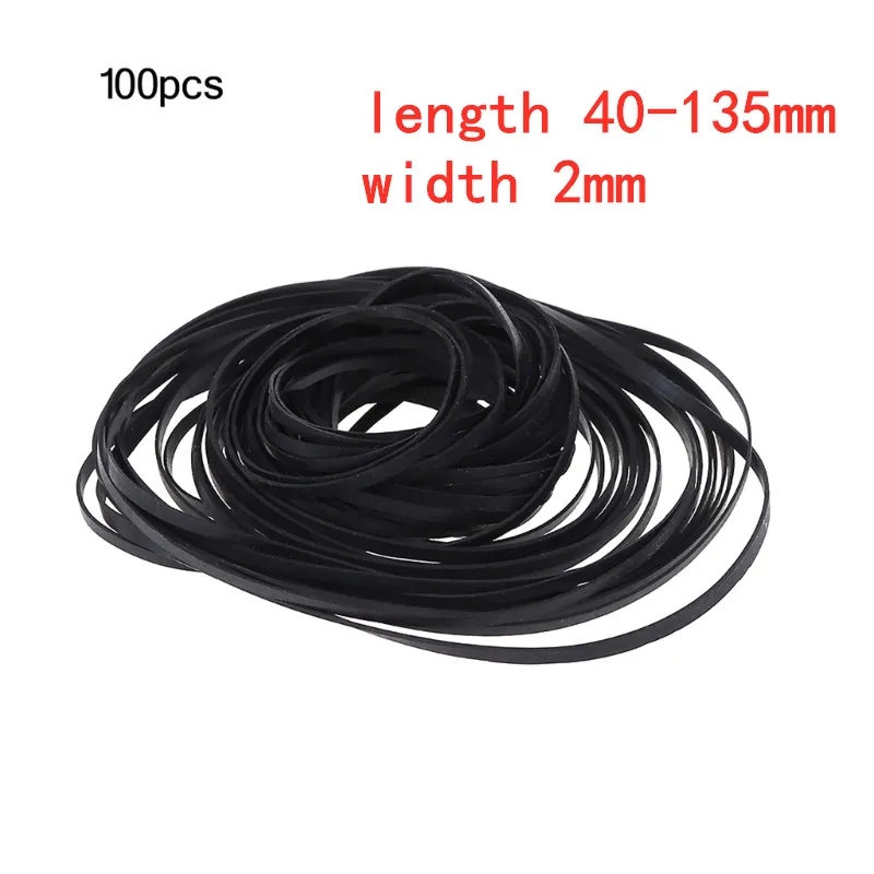 50/100pcs 1/2/3/4mm Breite Universal Mix Kassette Maschinen gürtel sortiert flachen Gummiband für CD-DVD-Recorder Walkman