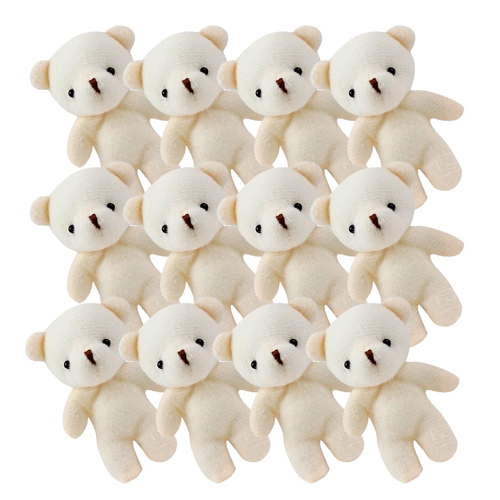 Petit ours en peluche pendentif jouet animal, petit porte-clés grill blanc, mini décor, 15 pièces