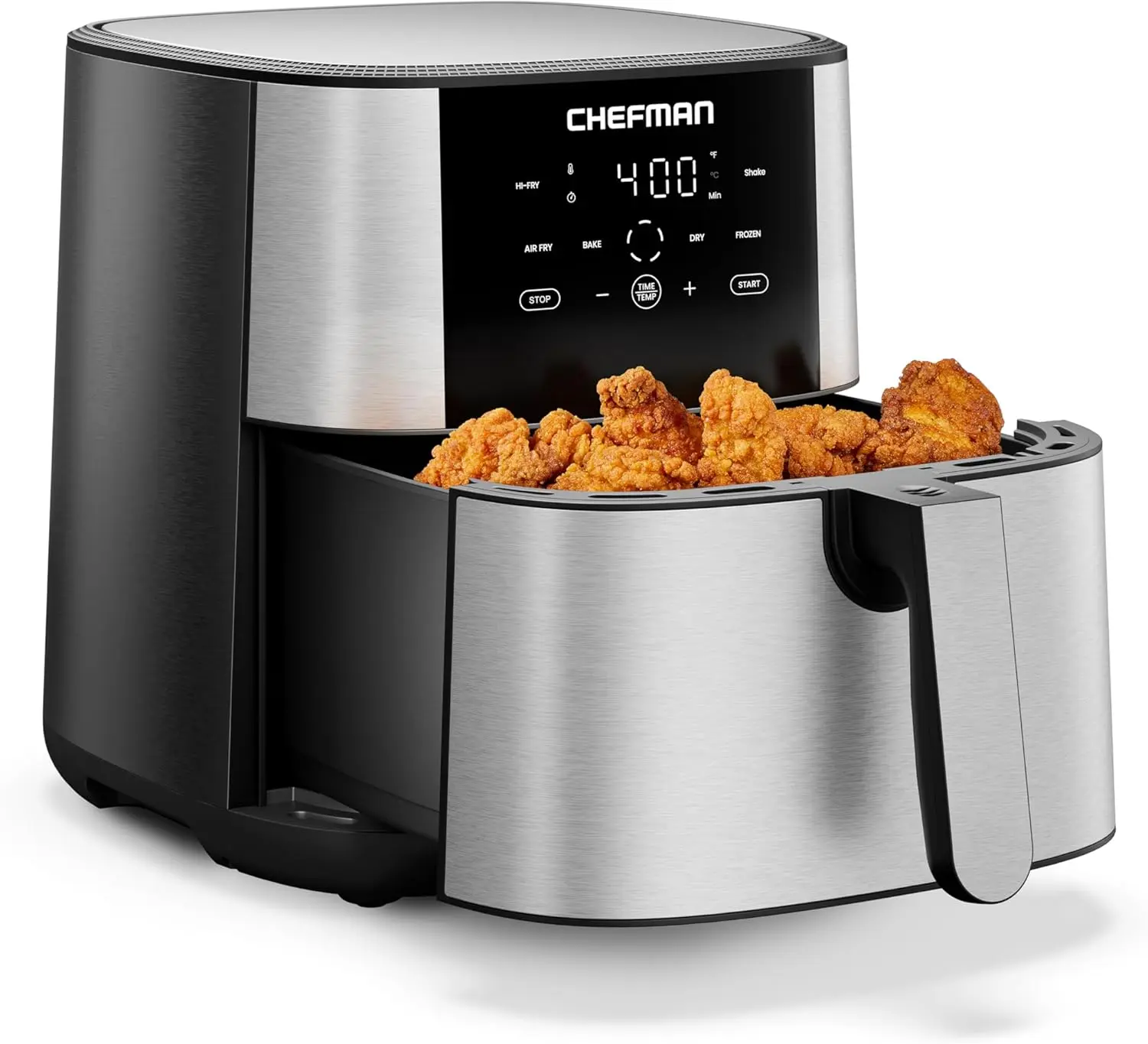 

XL 8-Qt Air Fryer with One-Touch Digital Controls, Nonstick Dishwasher-Safe Parts, Automatic Shutoff, Stainless Steel