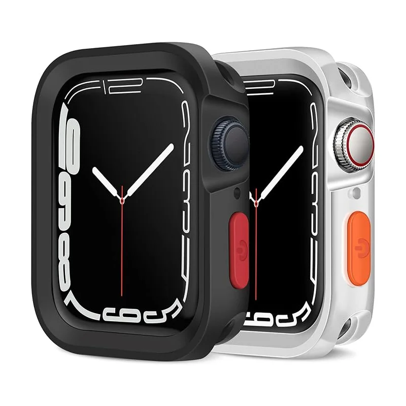 Rugged Case For Apple Watch Case 9/8/7 45mm 44mm 41mm 40mm Soft TPU Bumper Protective Cover for iWatch Series 6/SE/5 49mm ultra