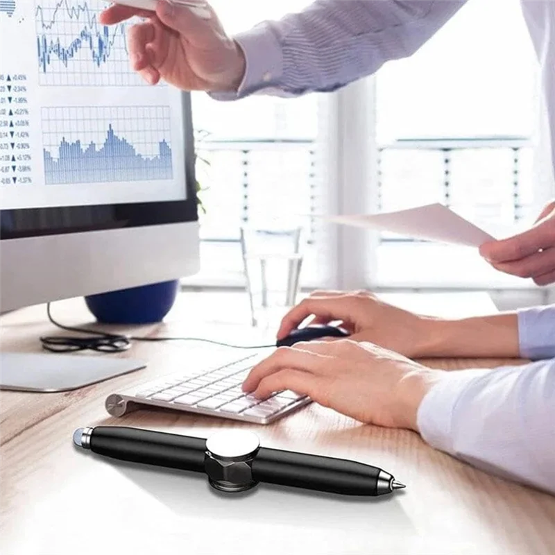 AEE7-Spinning Pen, Stift mit LED-Licht, Schreibwerkzeug, Stift mit beleuchteter Spitze, Kugelschreiber zum Beleuchtung zum Schreiben im Dunkeln