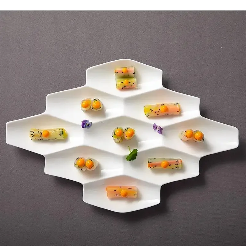 Irregular Ceramic Dinner Plate Restaurant Service Dessert Snack Plates Sushi Specialty Tableware