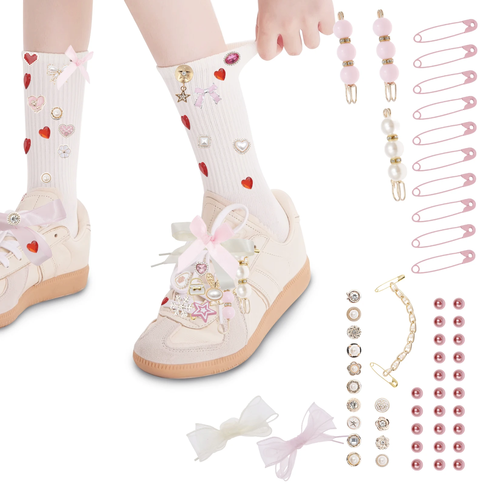 91 قطعة من سحر الأحذية الإبداعي للديكور بنفسك، مجموعة أدوات رياضية لطيفة مخصصة للنساء المبتدئين والمراهقات المحترفين #2