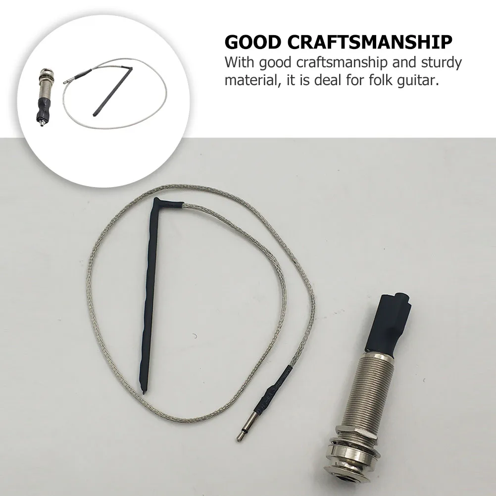 

Accessories Replacement Parts Jack Pickup Cable EQ Output Sturdy Folk Simple Installation Rod Guitar for Folk