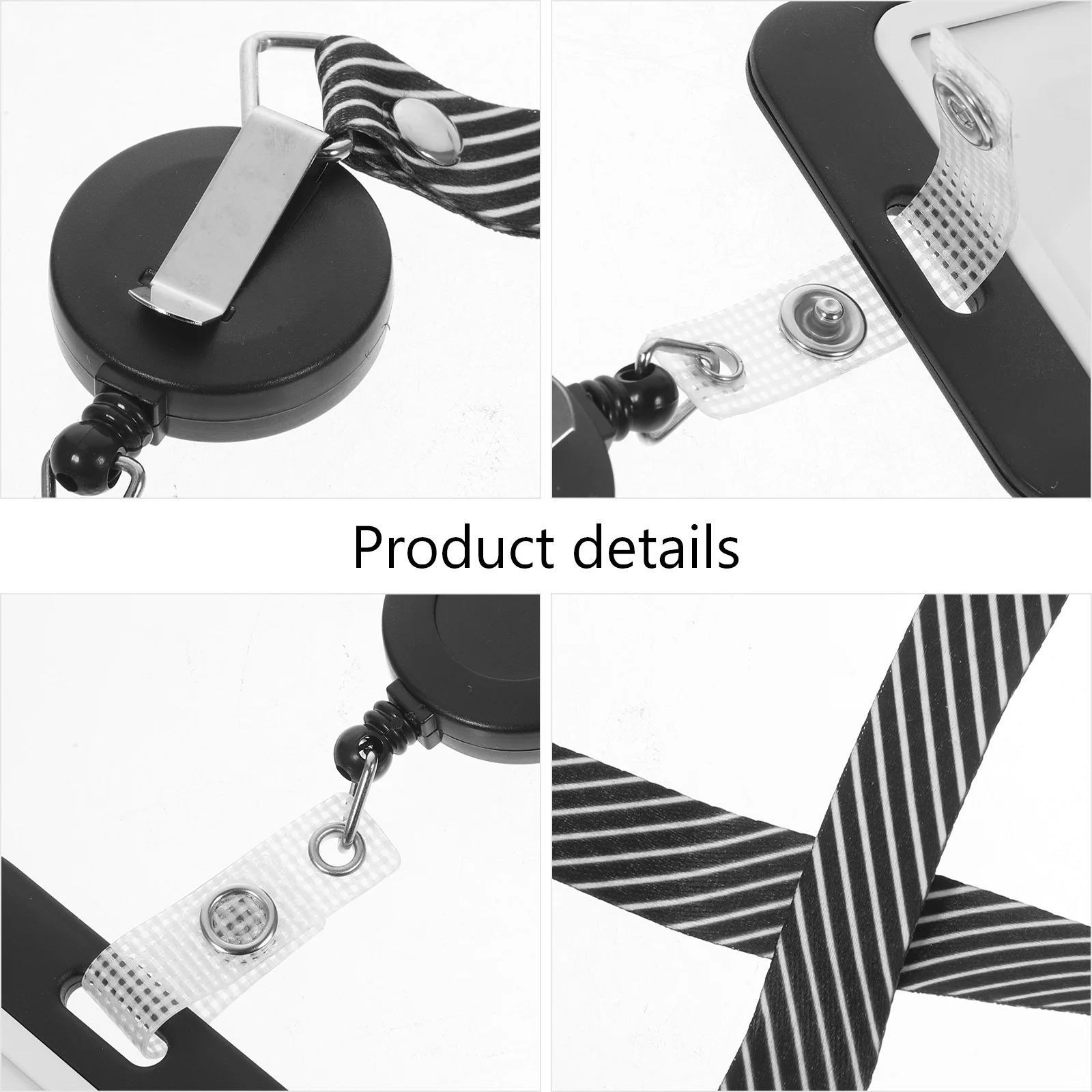 

10 Sets Light Easy-pull Button Badge Card Sleeves Holder Plastic Lanyards for Id Badges