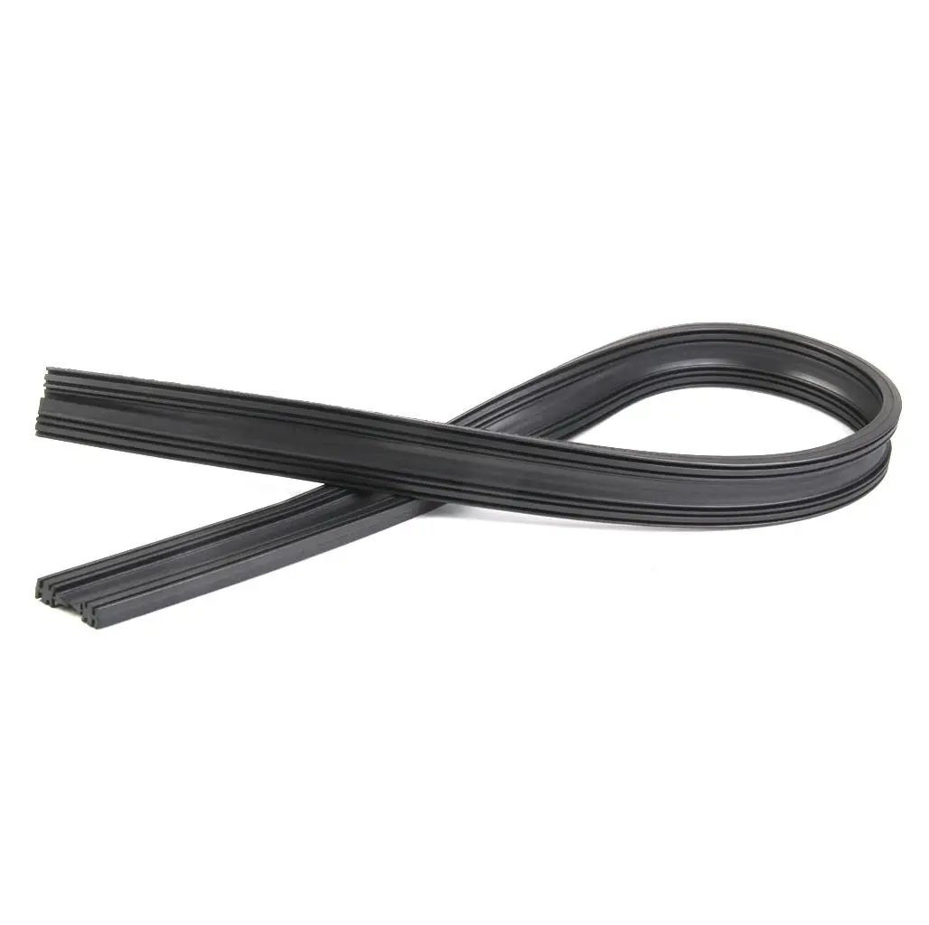 2 Pieces Universal 28 Inch 6mm Black Rubber Wiper Blade Frameless for