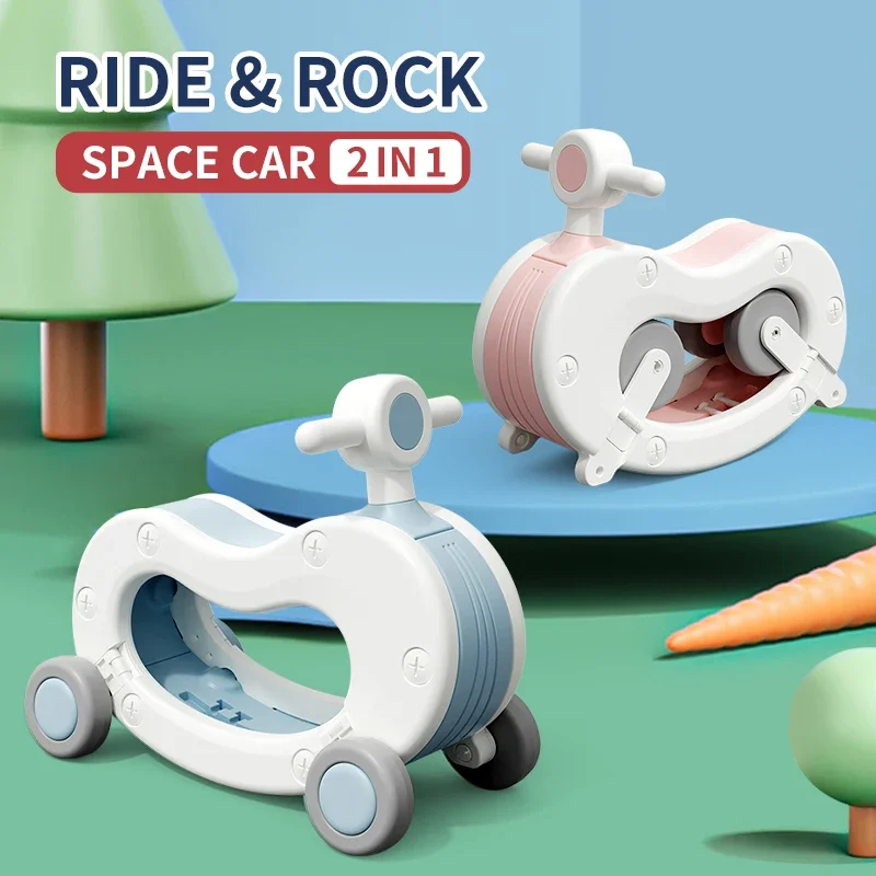 Ride On Vehicles Multi-function Indoor Children Toys Rocking Horse Swing 2 in 1 Ride on Sliding Car Toy for Kids Christmas Gifts