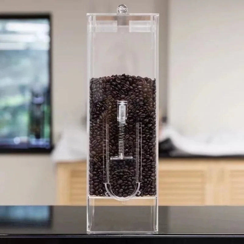 Wholesale Custom Size Waterproof Transparent Uv Protector Acrylic Coffee Bean Holder Canister Box Storage Jar for Cafe