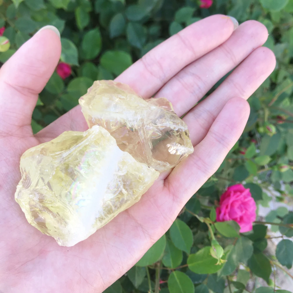 

Natural Reiki healing stone Mineral citrine Rough Gemstone Decoration Crystal Raw Stone Living Room Decor see the rainbow