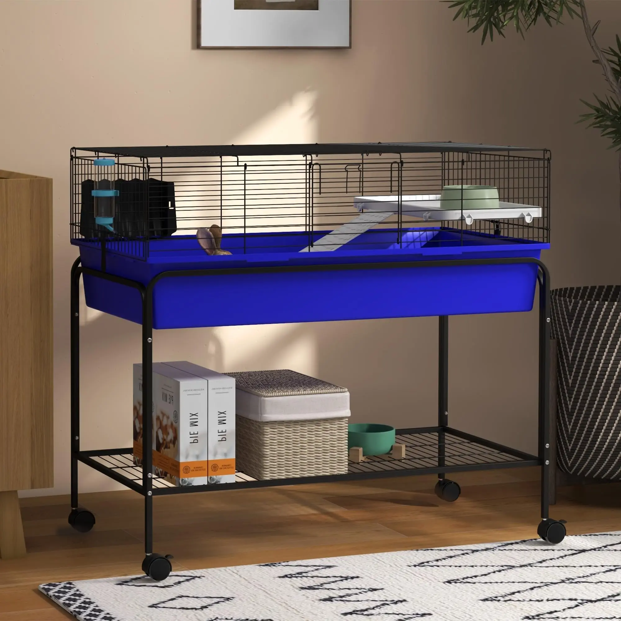 Two-Story Small Animal Cage Shelf & Wheels 39