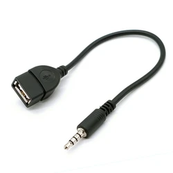 3,5mm Stecker Audio AUX Jack zu USB 2,0 Typ A Buchse OTG Konverter Adapter Kabel für Auto MP3